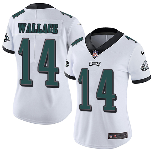 Nike Eagles #14 Mike Wallace White Women's Stitched NFL Vapor Untouchable Limited Jersey